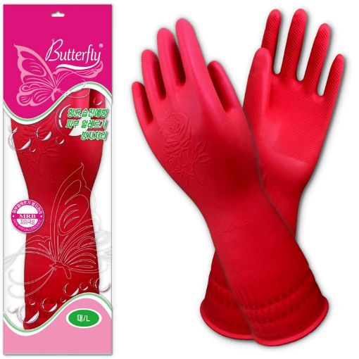 Picture of BUTTERFLY BUTTERFLY HOUSEHOLD GLOVES (KOREA) 15IN XL