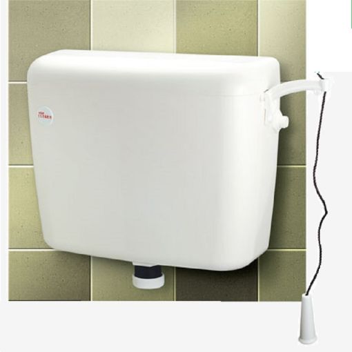 Picture of TECHPLAS ELEGEN HIGH LEVEL PLASTIC CISTERN 9L C/W SIPHON WHITE PCL-1104-HL