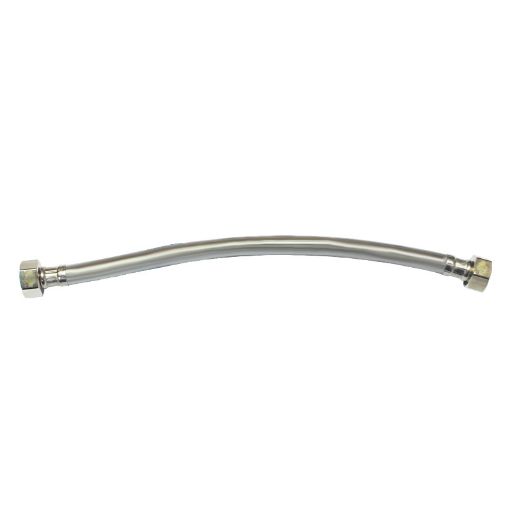 图片 Celoni Silver Grey Ri Hose With Brass Cr Hexnuts F1133 18 Inch