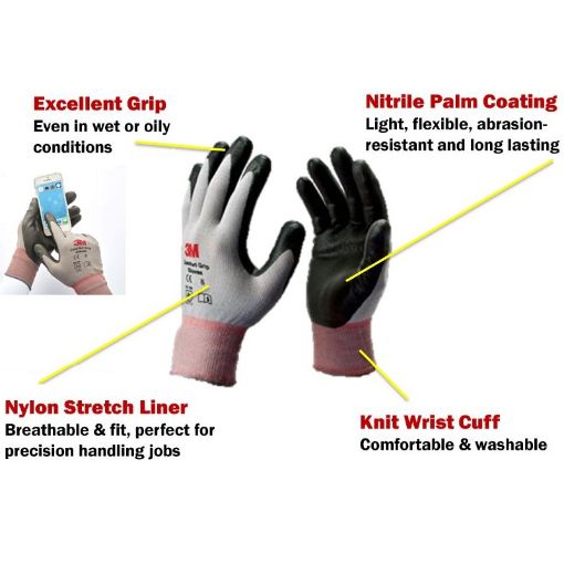 Picture of 3M COMFORT GRIP GLOVES XL/10 GRD300E