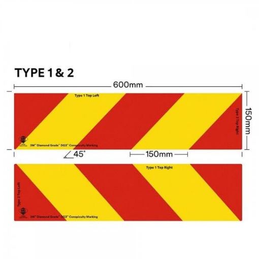 Picture of 3M Lorry Marking -Horizontal & Vertical (Left/Right) 600 X 150 (100/ Carton)