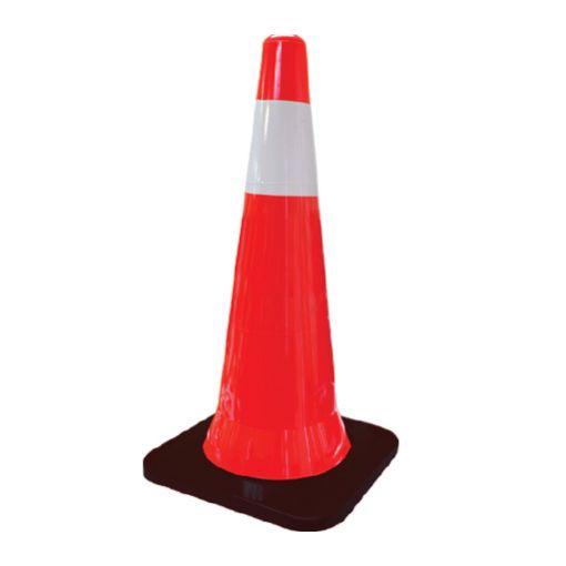 Picture of NIETZ SAFETY CONE RUBBER BLACK BASE 8322B 30IN WITH 1PC 22CM REFLEXTIVE