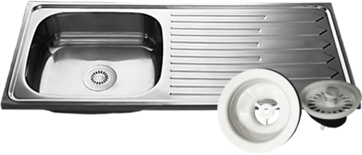 Picture of NIETZ STAINLESS STEEL SINK WITH PVC WASTE WITHOUT RUBBER 42X18X130X0.4MM 4218N