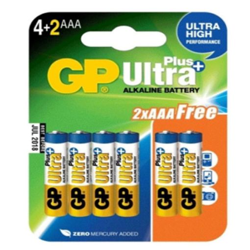 Picture of GP ULTRA ALKALINE BATTERY 4AAA+2AAA