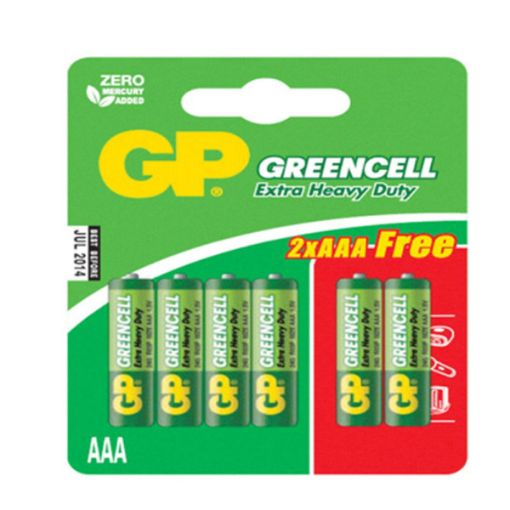 Picture of GP Greencell Extra Heavy Duty 4AAA+2AAA Batteries
