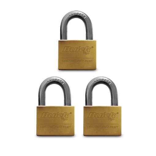 Picture of Buick Classic Stainless Steel Padlock 50 Mm X 3 Pieces (Af 503B)