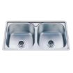 图片 Celoni Sanix Stainless Steel 2Bowl Sink Satin P8650 860 X 500 X 250 X 1.0 Mm