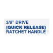 Picture of NIETZ QUICK RELEASE RATCHET HANDLE 3/8INX45T