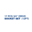 Picture of Nietz 17 Pieces 3/4 Inch Dr Socket Set (12Pt) 3/4 Inch