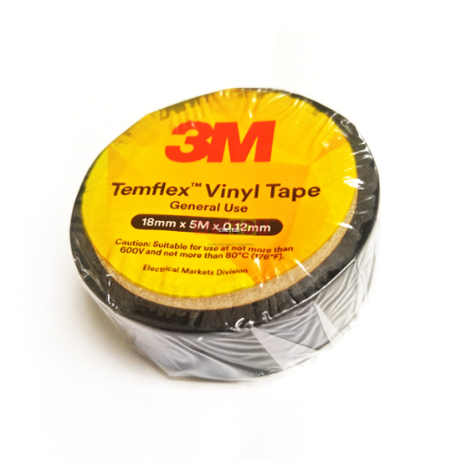 Picture of 3M TEMFLEX VINYL ELECTRICAL TAPE 18MMX5M BLACK