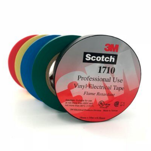 Picture of 3M Temflex Vinyl PVC Black Electrical Tape Waterproof Wire Tape 1710