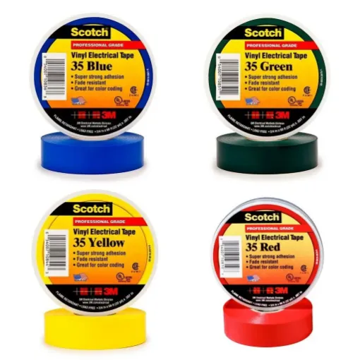 Picture of 3M Premium Grade Vinyl Tape (No.35) -19 Mm X 20M Yellow