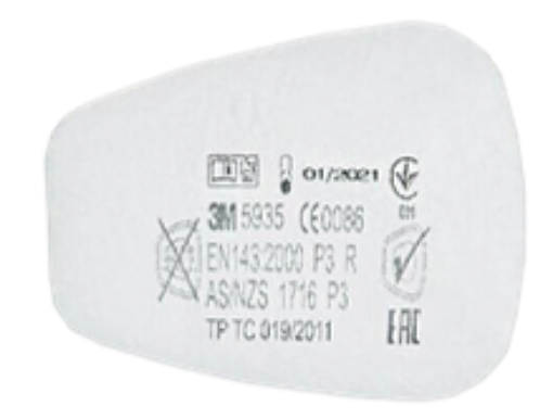 Picture of 3M P3R P FILTER 10PKT/BX 5935CE