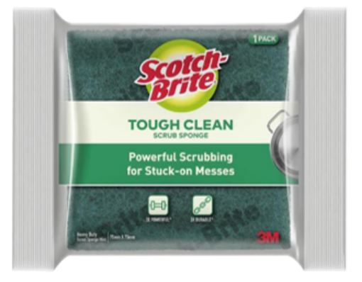 Picture of 3M SCOTCH BRITE TOUGH CLEAN SCRUBBING SPONGE 1PC