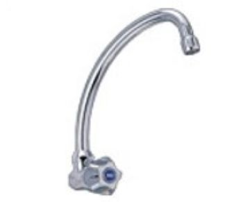 图片 DOE CROME PLATED BRASS WALL SINK WITH ARROWLINE ABS HANDLE 1/2IN DE116A