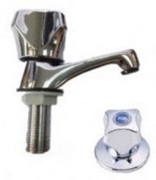 图片 DOE CROME PLATED BRASS PILLAR TAP WITH ARROWLINE ABS HANDLE 1/2IN PT3