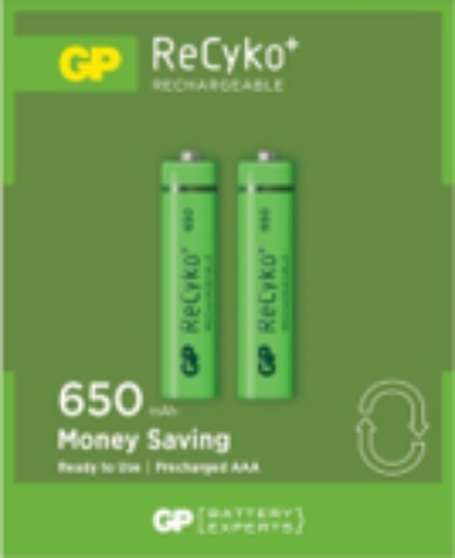 Picture of GP RECHARGEABLE BATTERY ONLY 650MAH AAAX2