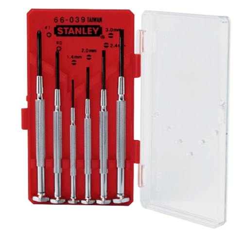 Picture of STANLEY BI-MATERIAL HANDLE PRECIASION SCREW DRIVER SET 6PCS 66-039