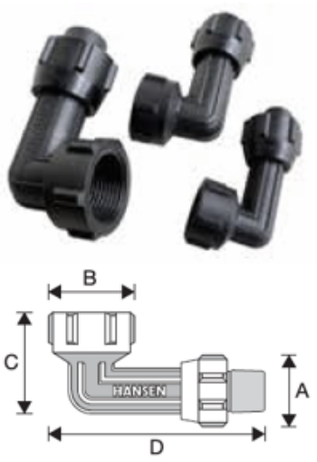 Picture of HANSEN POLY FEMALE BEND 25MMX1/2IN