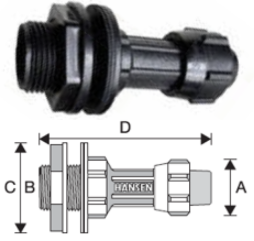 Picture of HANSEN POLY TANK CONNECTOR 32MMX1IN