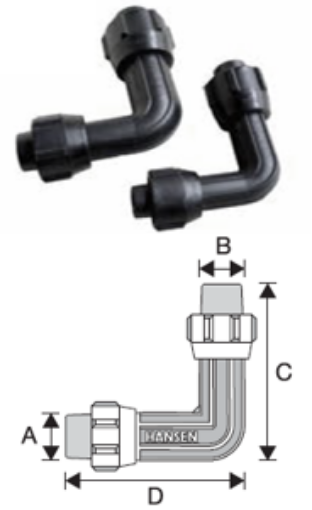 Picture of HANSEN POLY REDUCING ELBOW 32X25MM