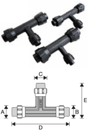 Picture of HANSEN POLY REDUCING TEE 25X25X20MM