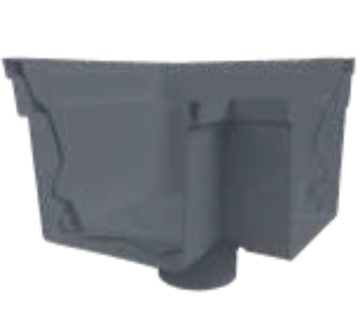 Picture of MIDDY CORNER OUT WITH OUTLET FOR GUTTER (G100-GREY) 3IN