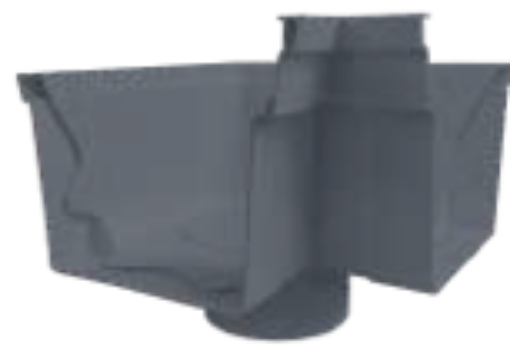 Picture of MIDDY CORNER IN WITH OUTLET FOR GUTTER (G100-GREY) 4IN