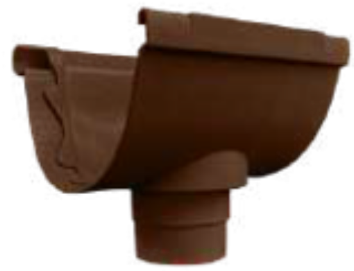 Picture of MIDDY OUTLET FIN FOR GUTTER (G380-BROWN) 3IN