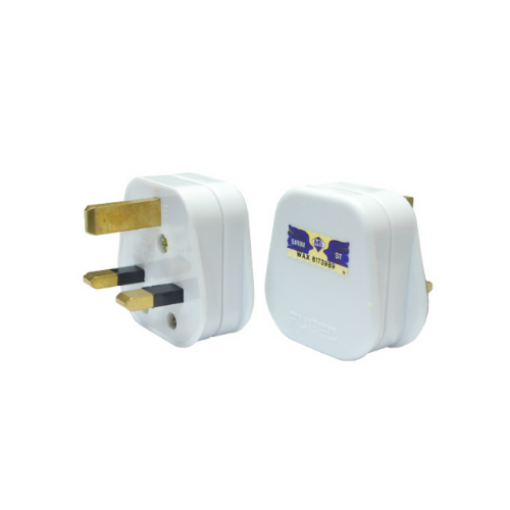 Picture of NIETZ 13A 3 PIN WHITE ABS PLUG TOP SIRIM