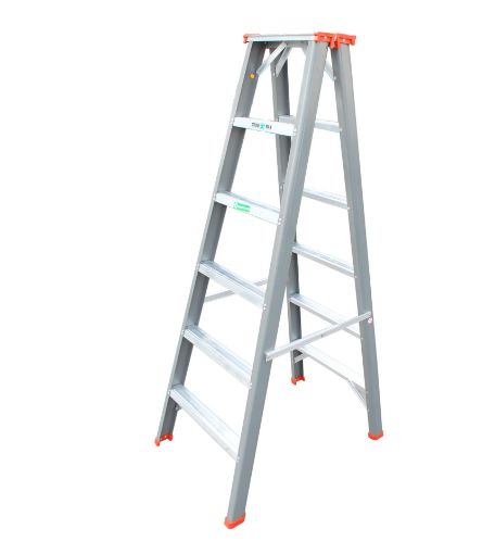 图片 NIETZ ALUMINIUM LADDER HEAVY DUTY DOUBLE SIDED 6 STEPS DSHD06