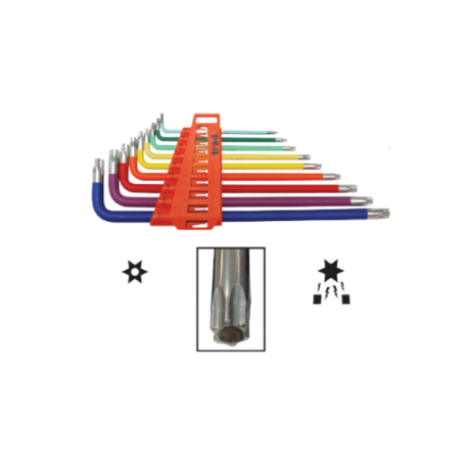 Picture of NIETZ RAINBOW EXTRA LONG MAGNETIC TORX WRENCH 9PCS