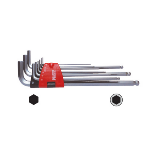 图片 NIETZ EXTRA LONG BALL POINT HEX WRENCH (SATIN) SET 9PCS MM