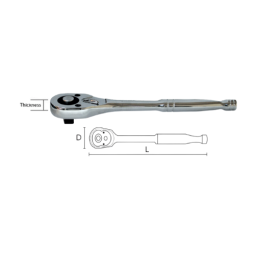 Picture of NIETZ 1/2IN DRIVE LEVEL TYPE (QUICK RELEASE) RATCHET HANDLE 24T
