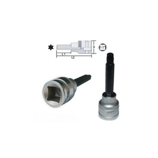图片 NIETZ 1/2IN DRIVE LONG TX STAR BIT SOCKET T55