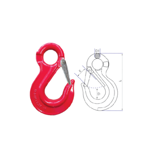 Picture of NIETZ EYE SLING HOOK WITH LATCH 8MM
