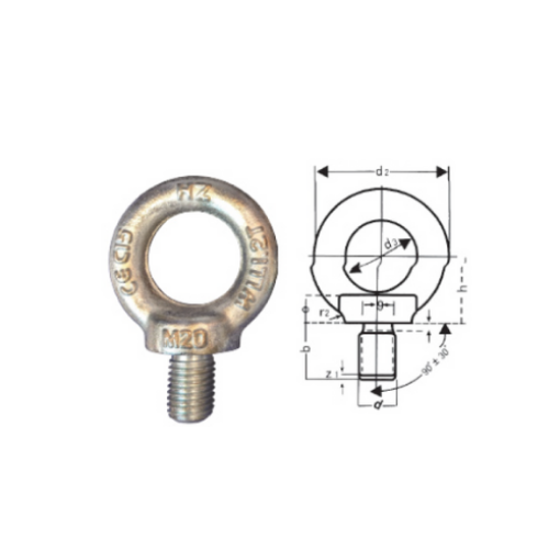 图片 NIETZ EYE BOLT DIN 580 C15 (FORGED STEEL) M16