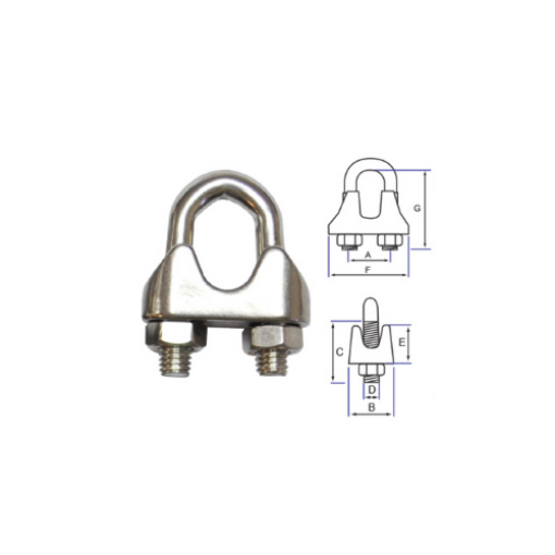 Picture of NIETZ STAINLESS STEEL WIRE ROPE CLIP DIN 741 304 3MM