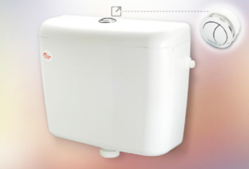 Picture of TECHPLAS ELEGEN (D/F) CP PUSH BUTTON LOW LEVEL PLASTIC CISTERN 40MM WHITE PCP-1101-DF-LL