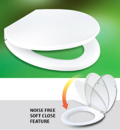 Picture of TECHPLAS SUPREME SOFT CLOSE HEAVY DUTY TOILET SEAT & COVER C/W BOX WHITE TSS-4126-SC