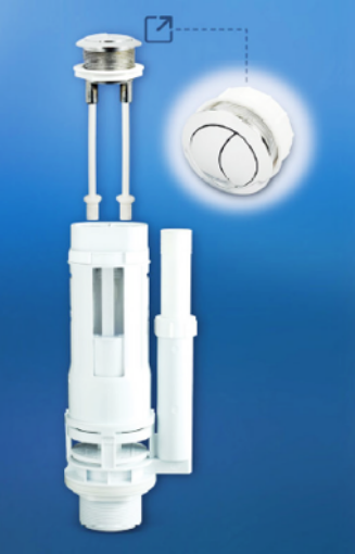 Picture of TECHPLAS (DF) LIFTUP OUTLET VALVE 50MM C/W 38MM CHROME PLATED PUSH BUTTON(LIGHT PRESS) FAO-S300A-LP