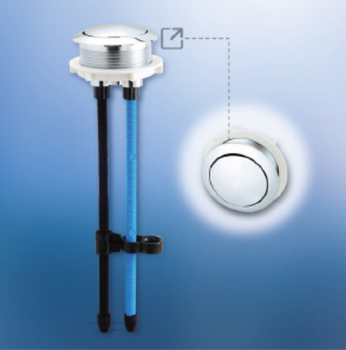 Picture of TECHPLAS CHROME PLATED ROUND SINGLE PUSH BUTTON 48MM DIY BAG FAB-1043