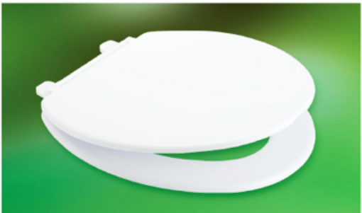 Picture of TECHPLAS ECON LIGHT DUTY TOILET SEAT & COVER (PPR) C/W HINGE OFF WHITE (PP-RECYCLE) TSL-4110-PPR