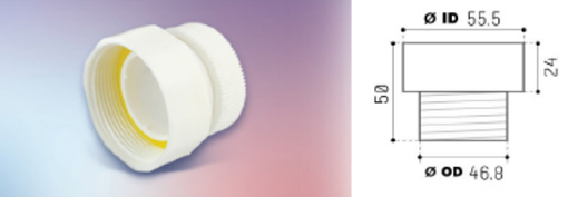 图片 TECHPLAS REDUCING SOCKET FOR CISTERN OUTLET VALVE 40X50MM -WHITE FAA-1029