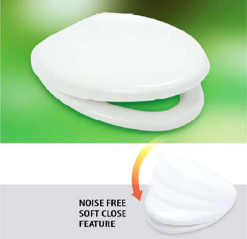 Picture of TECHPLAS DURASIT SOFT CLOSE HEAVY DUTY TOILET SEAT & COVER C/W BOX WHITE TSS-4135-SC