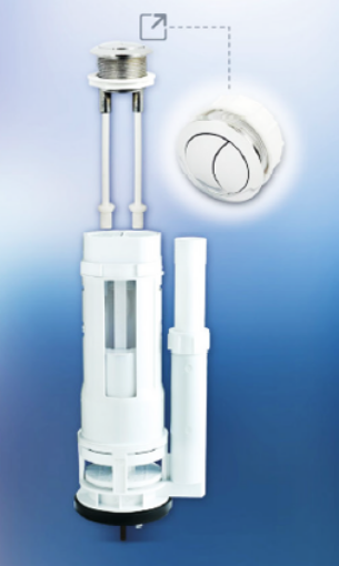 Picture of TECHPLAS (DF) ONE-PIECE(9.5IN HEIGHT)-50MM LIFTUP OUTLET VALVE C/W 38MM CHROME PLATED BUTTON FAO-S301-P38