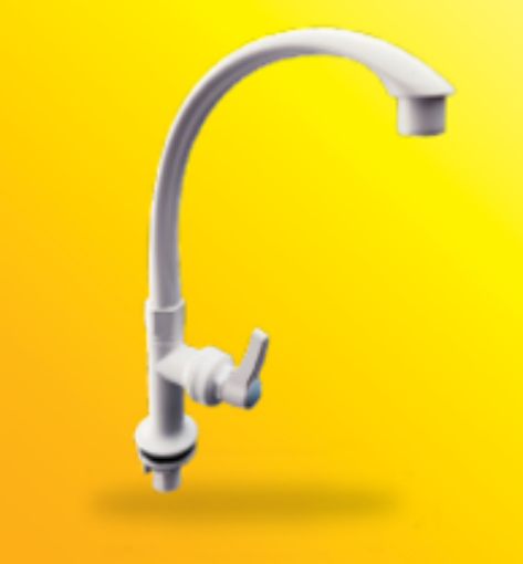 Picture of WATERTEC PILLAR SINK TAP FST-L05010-1WPWHT