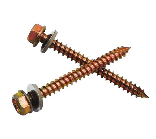 图片 NIETZ HEXAGON WASHER HEAD SELF DRILLING WOOD SCREW W/EPDM WASHER YZ 12#X3IN 300/BX