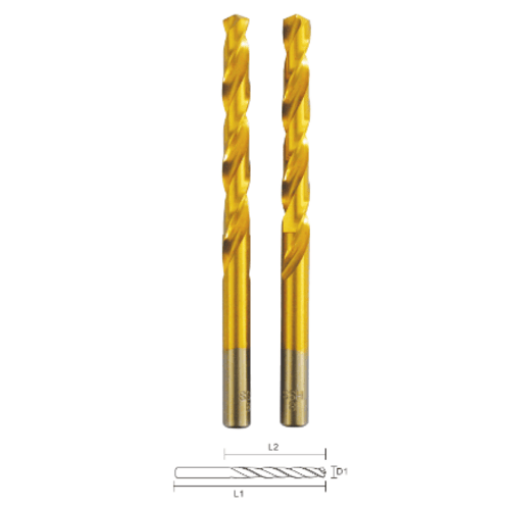 图片 NIETZ HIGH SPEED STEEL TIN COATED M2 JOBBER DRILL 135D 4.8MM