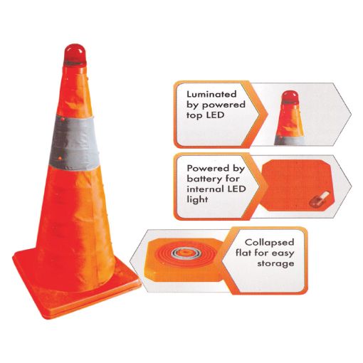 图片 NIETZ FOLD TYPE RETRACTABLE SAFETY CONE 9308 60CM C/W LED